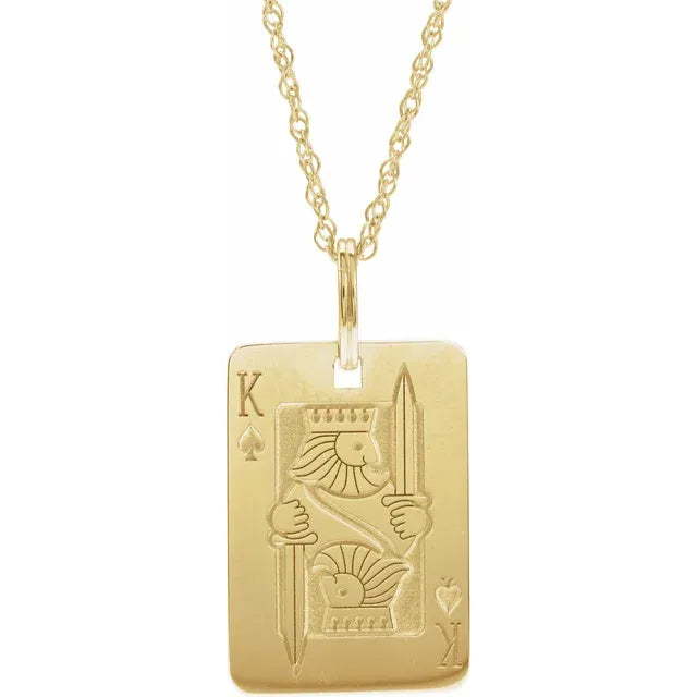 Playing Card King Necklace
