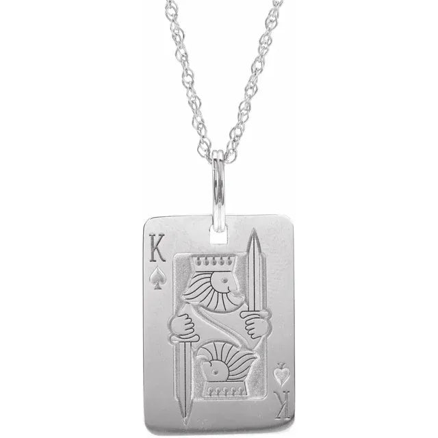 Playing Card King Necklace