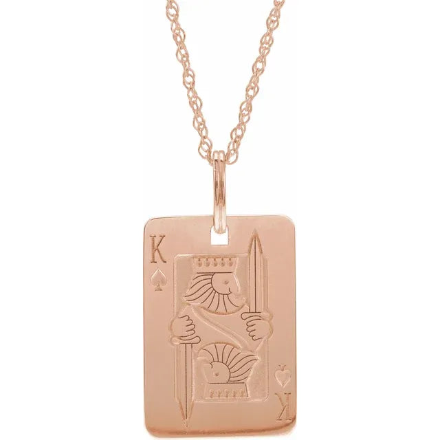 Playing Card King Necklace