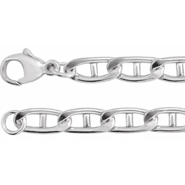 5mm Sterling Silver Anchor Link Bracelet