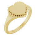 Beaded Heart Signet Ring