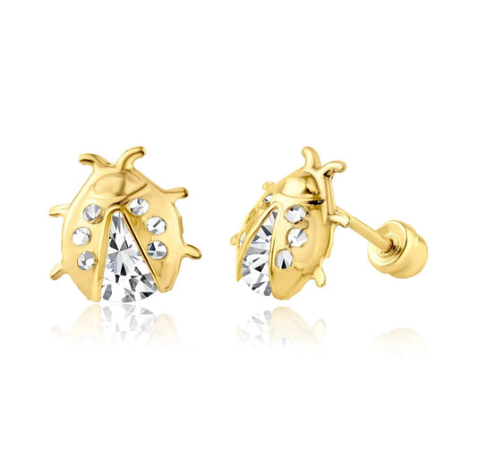 Gold Ladybug earrings