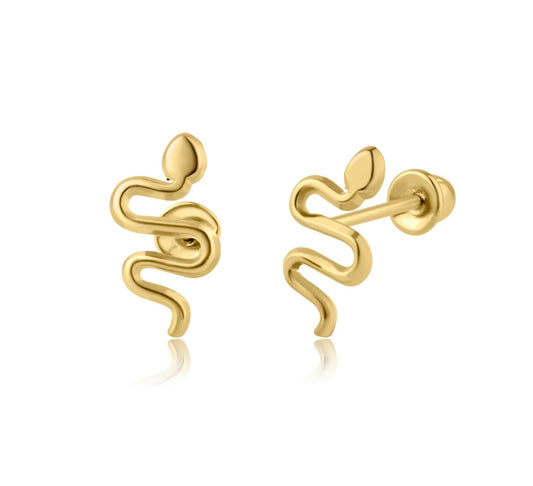 Gold Snake Earrings