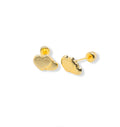 Gold Twin Hearts Earrings
