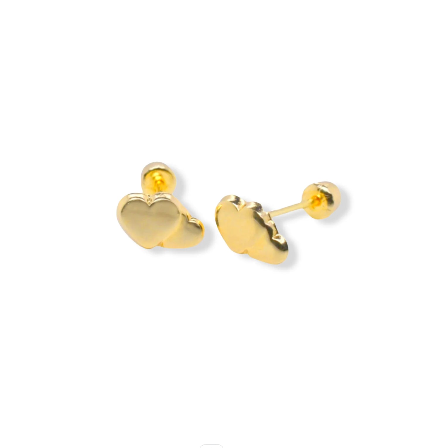 Gold Twin Hearts Earrings