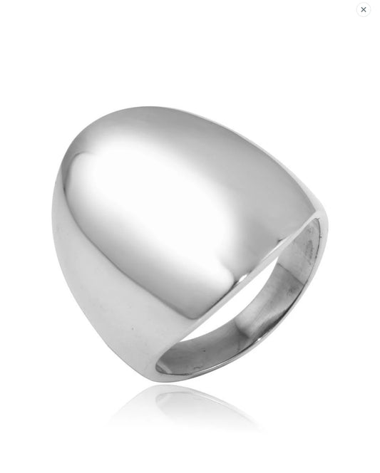 Silver Oval Dome Ring