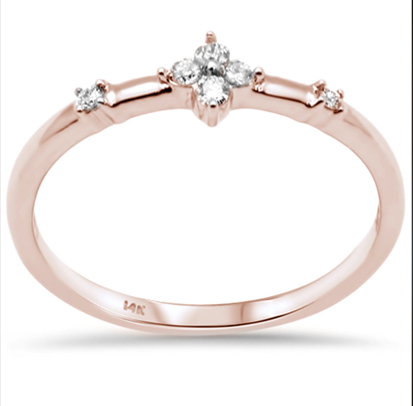 Diamond Clover Stacking Ring