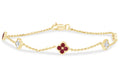 Ruby and Diamond Clover Station Bracelet