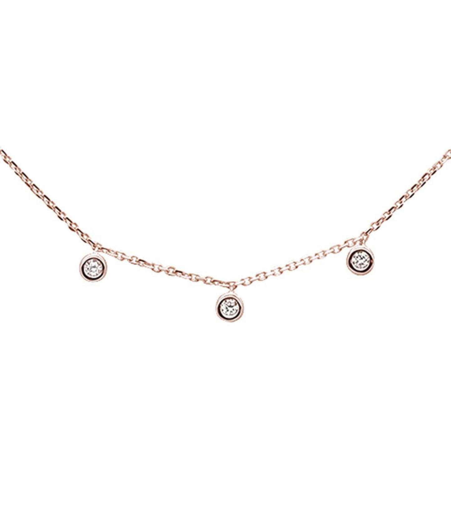 3 Bezel Dangle Necklace