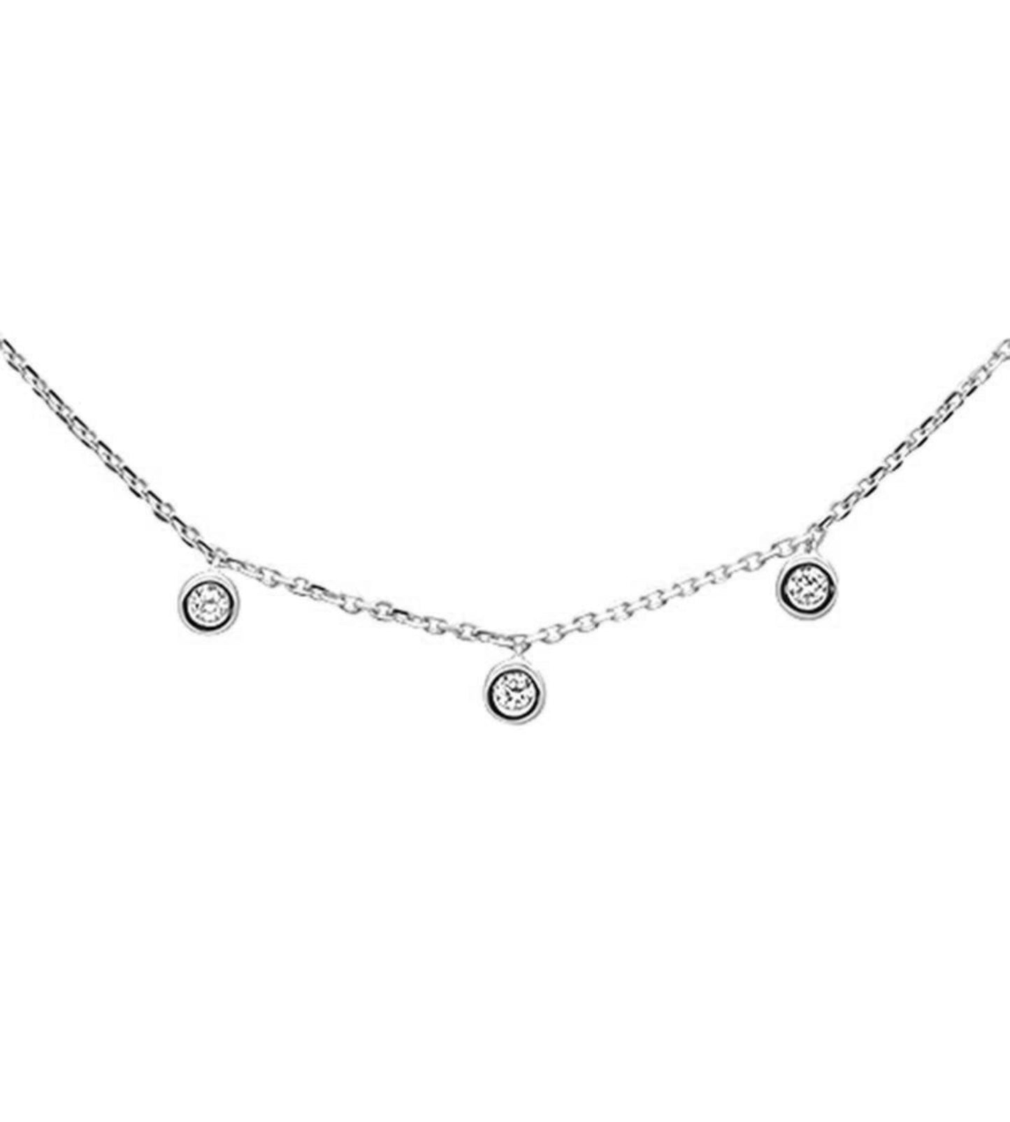 3 Bezel Dangle Necklace