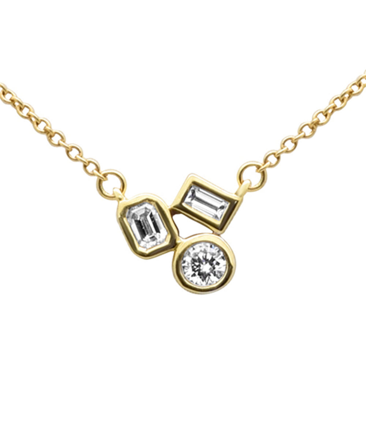 3 Stone Cluster  Necklace