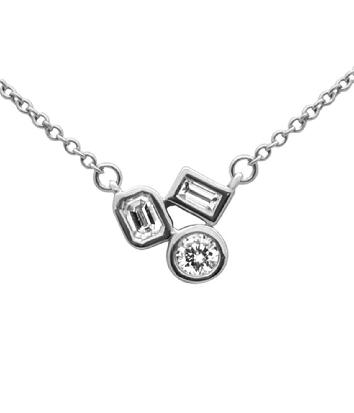 3 Stone Cluster  Necklace