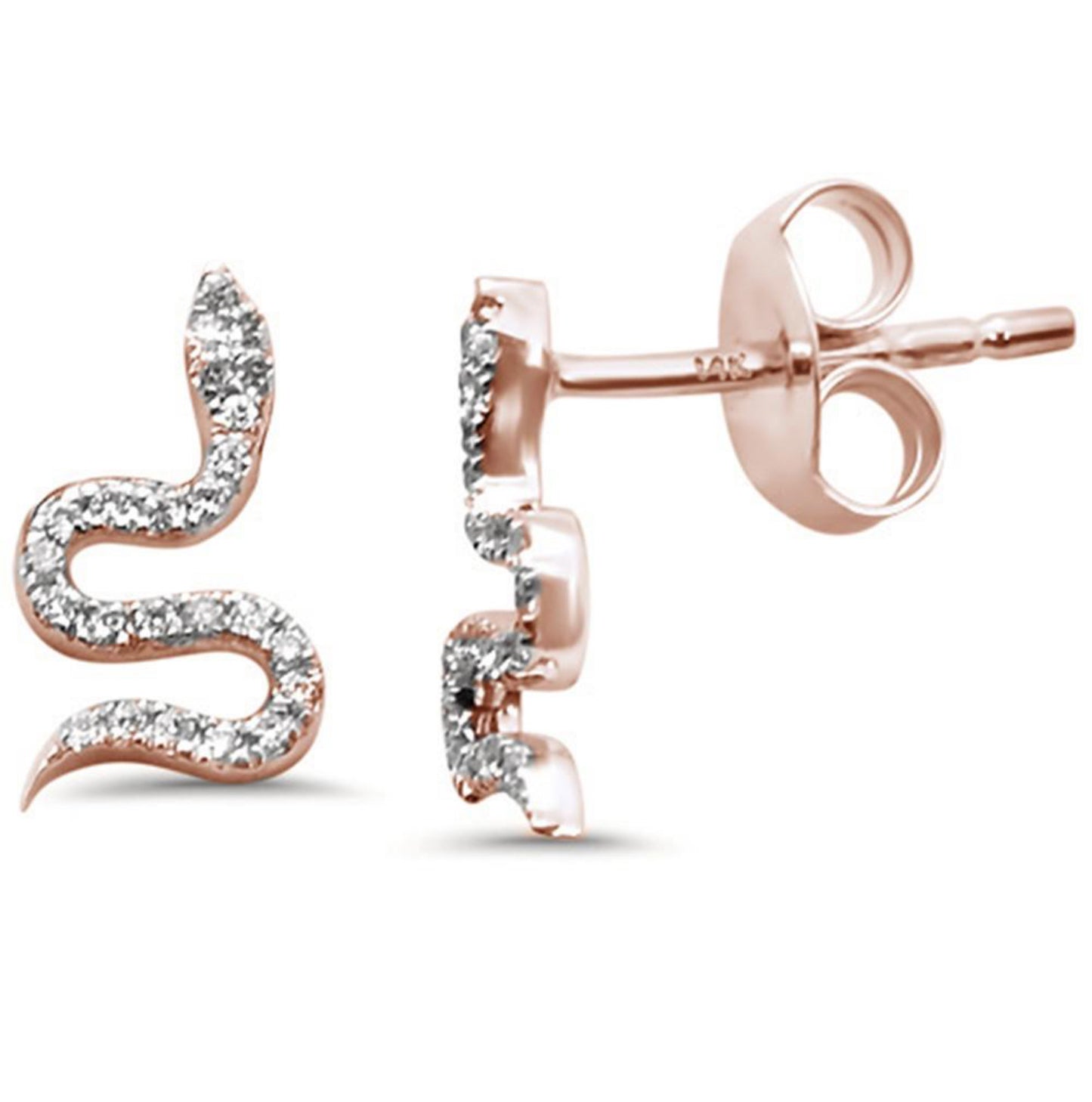 Small Snake Diamond Earrings