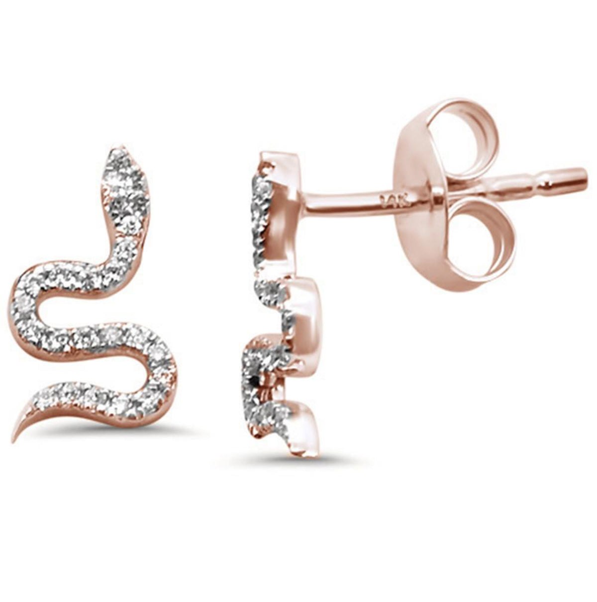 Small Snake Diamond Earrings