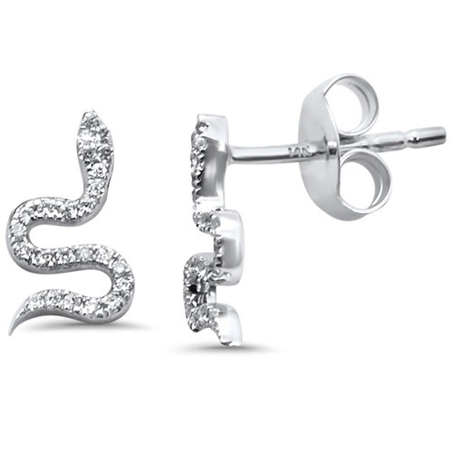Small Snake Diamond Earrings