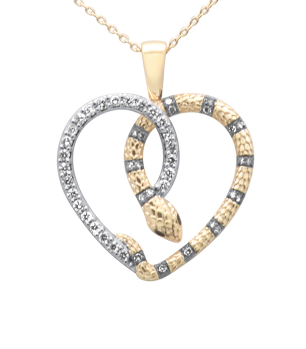 Half Snake Heart Necklace