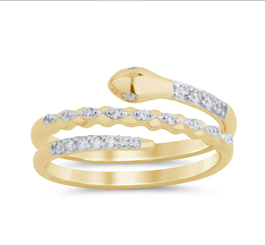 Wrapped Diamond Snake Ring