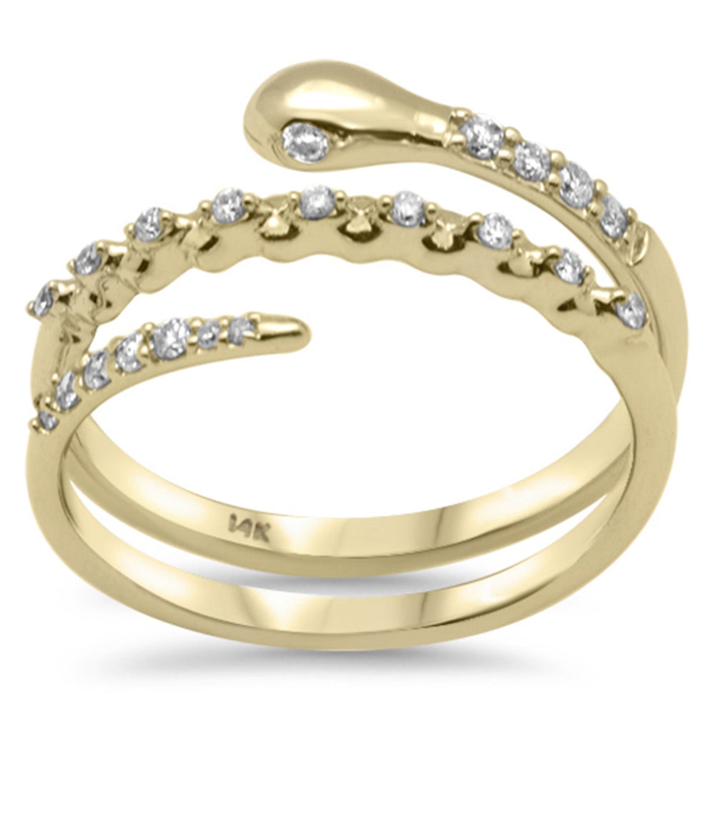 Wrapped Diamond Snake Ring