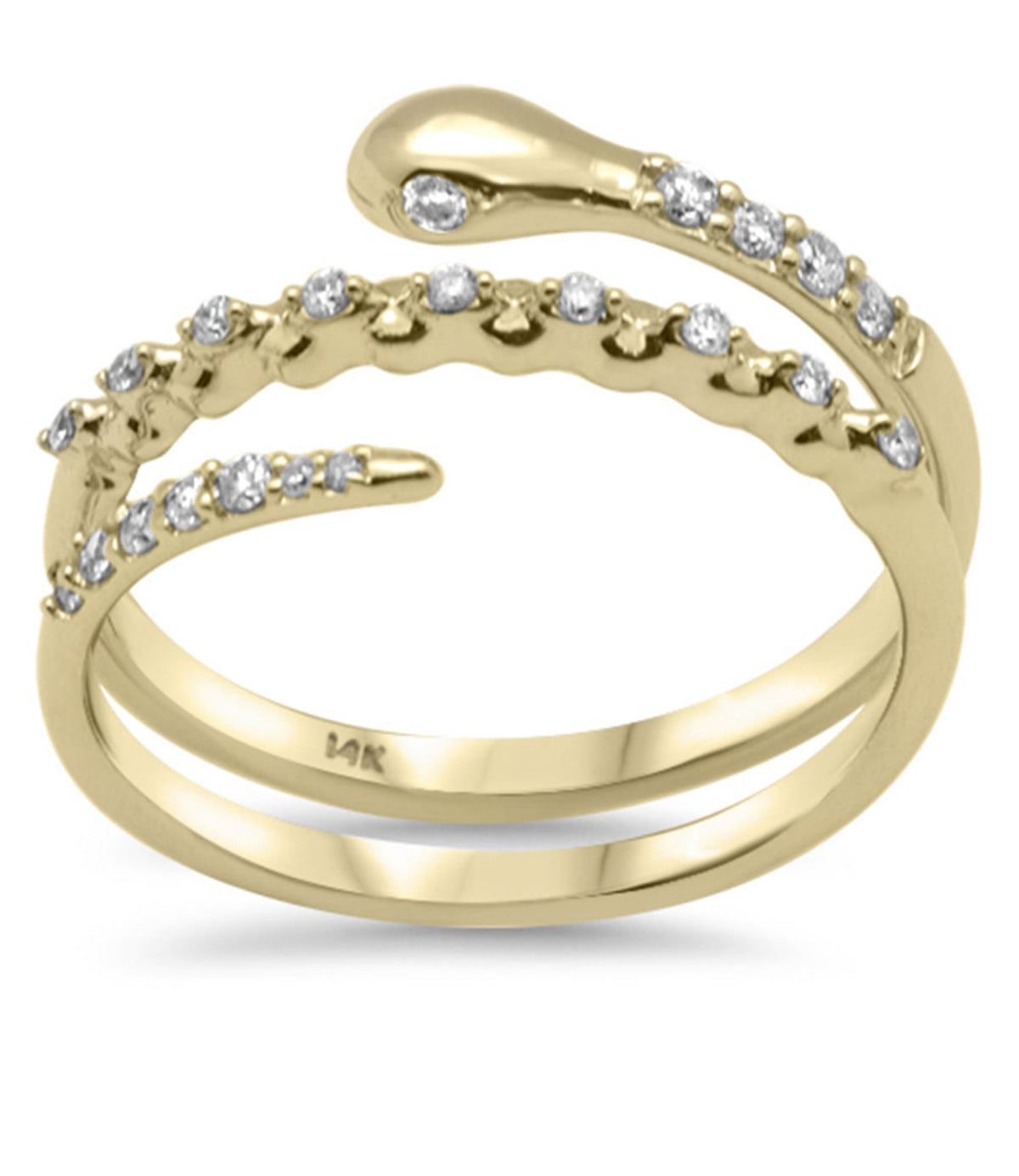 Wrapped Diamond Snake Ring