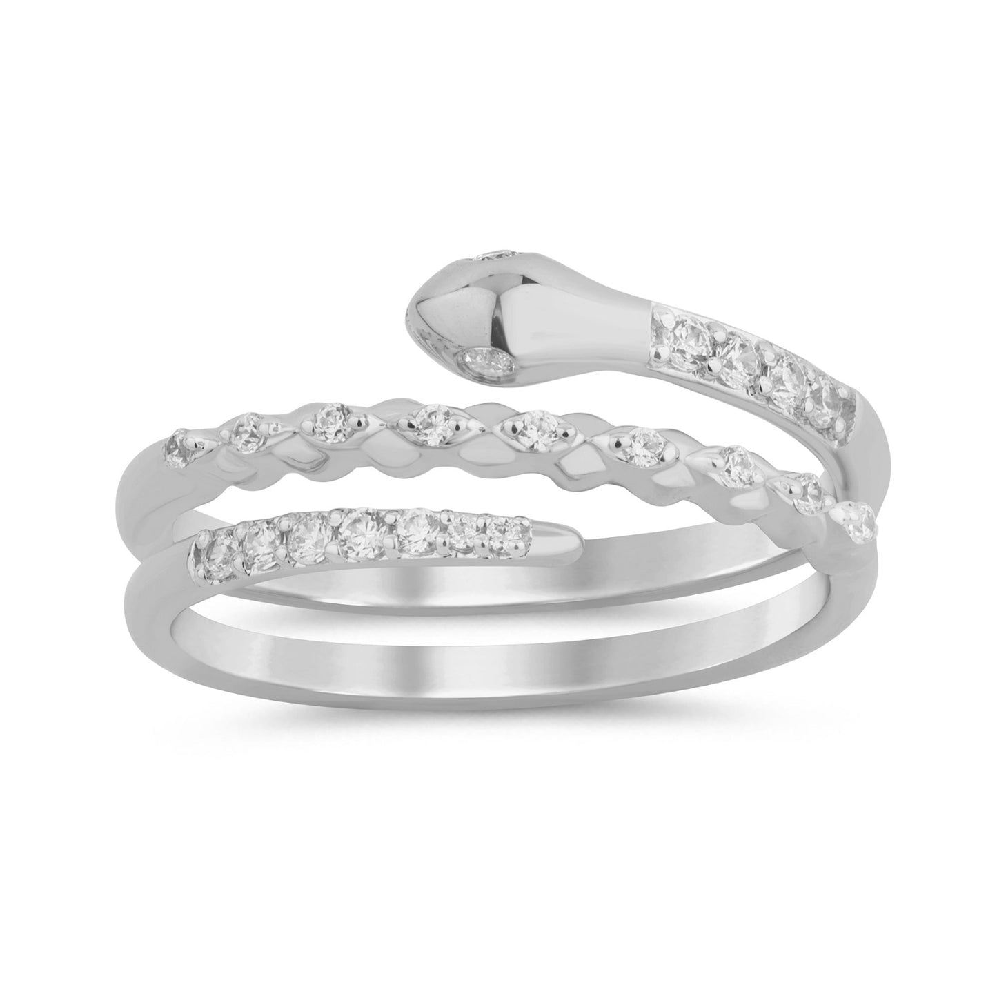 Wrapped Diamond Snake Ring