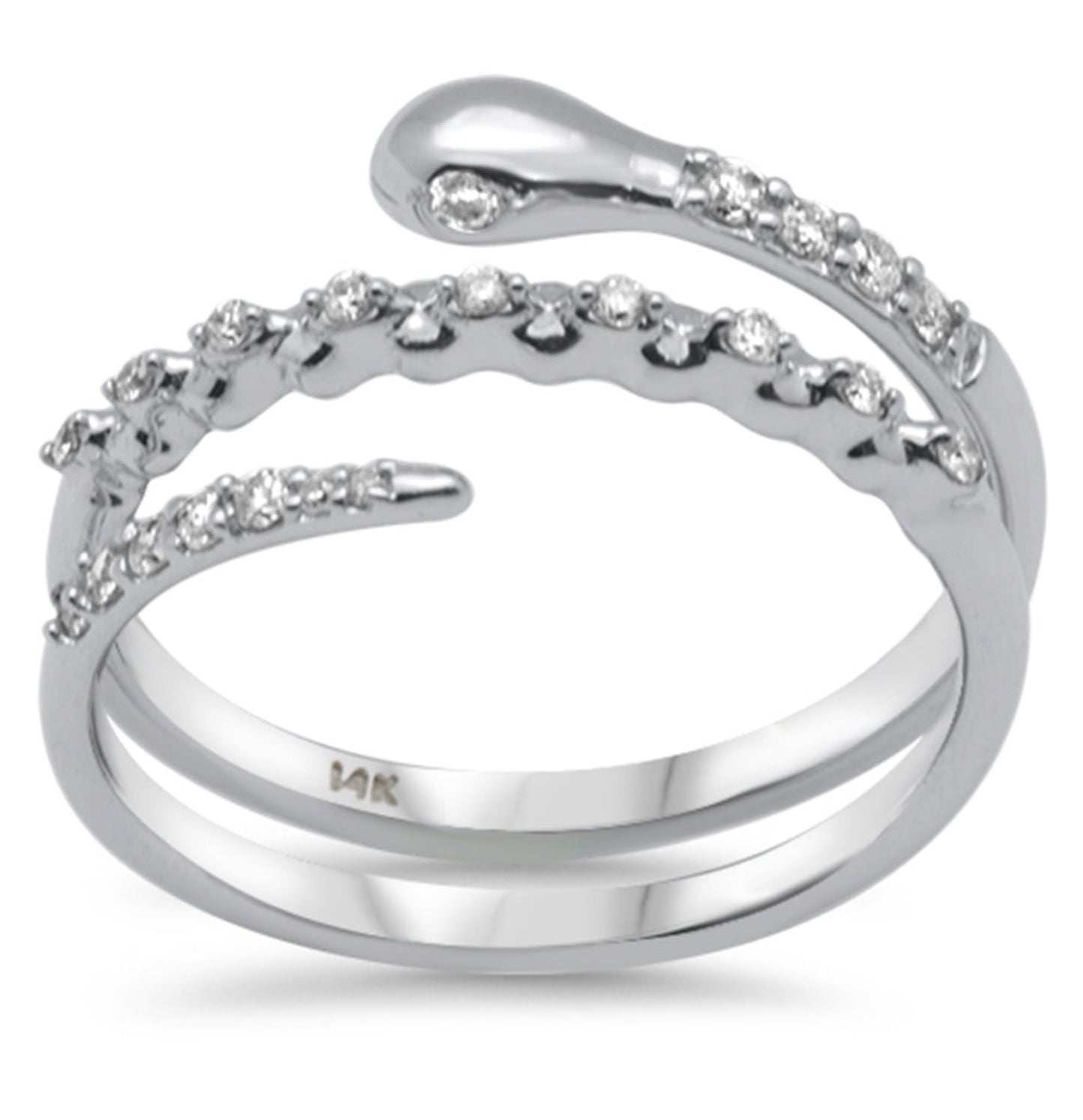 Wrapped Diamond Snake Ring