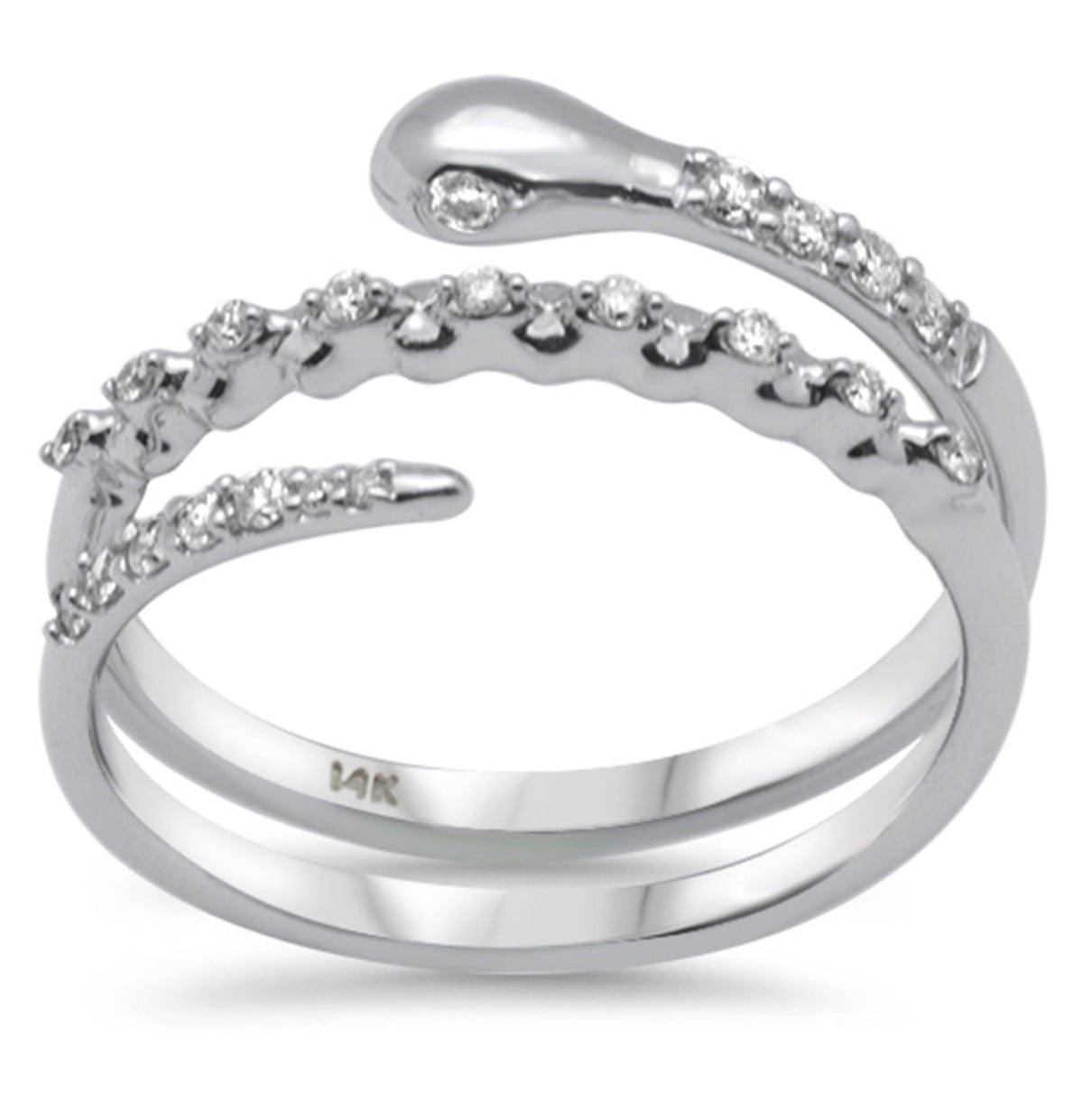 Wrapped Diamond Snake Ring
