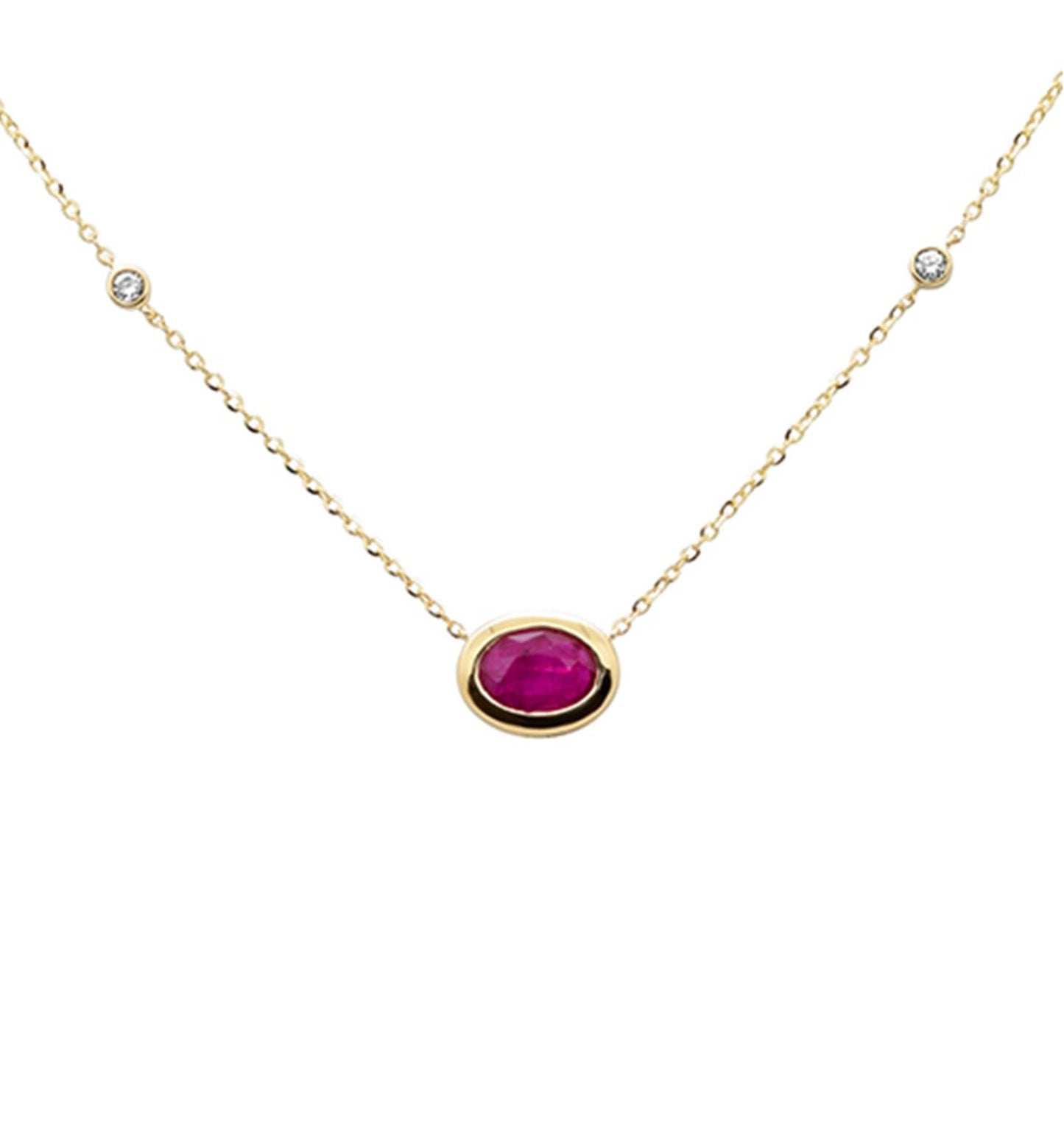 Oval Ruby Necklace