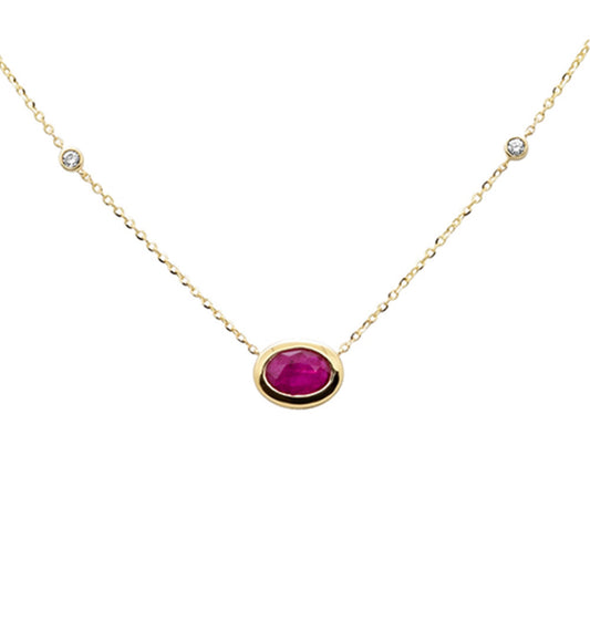 Oval Ruby Necklace