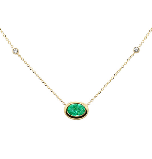 Oval Emerald Necklace