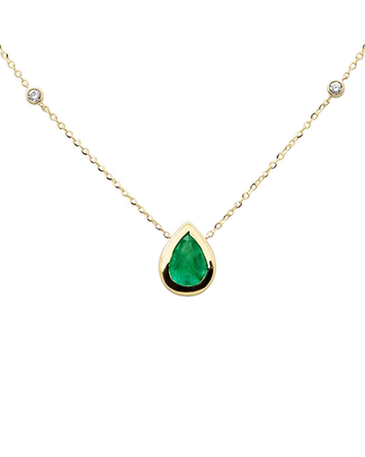 Pear Shaped Emerald Necklace