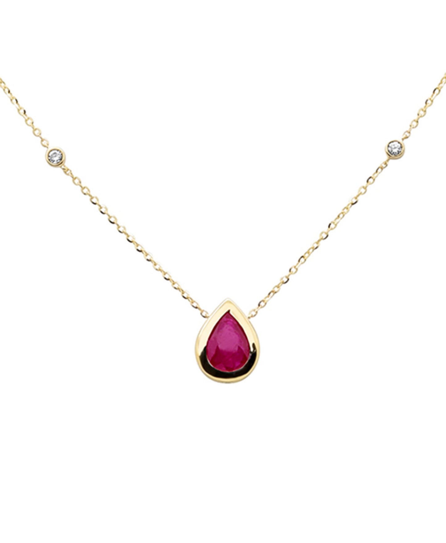 Pear Shaped Ruby Necklace