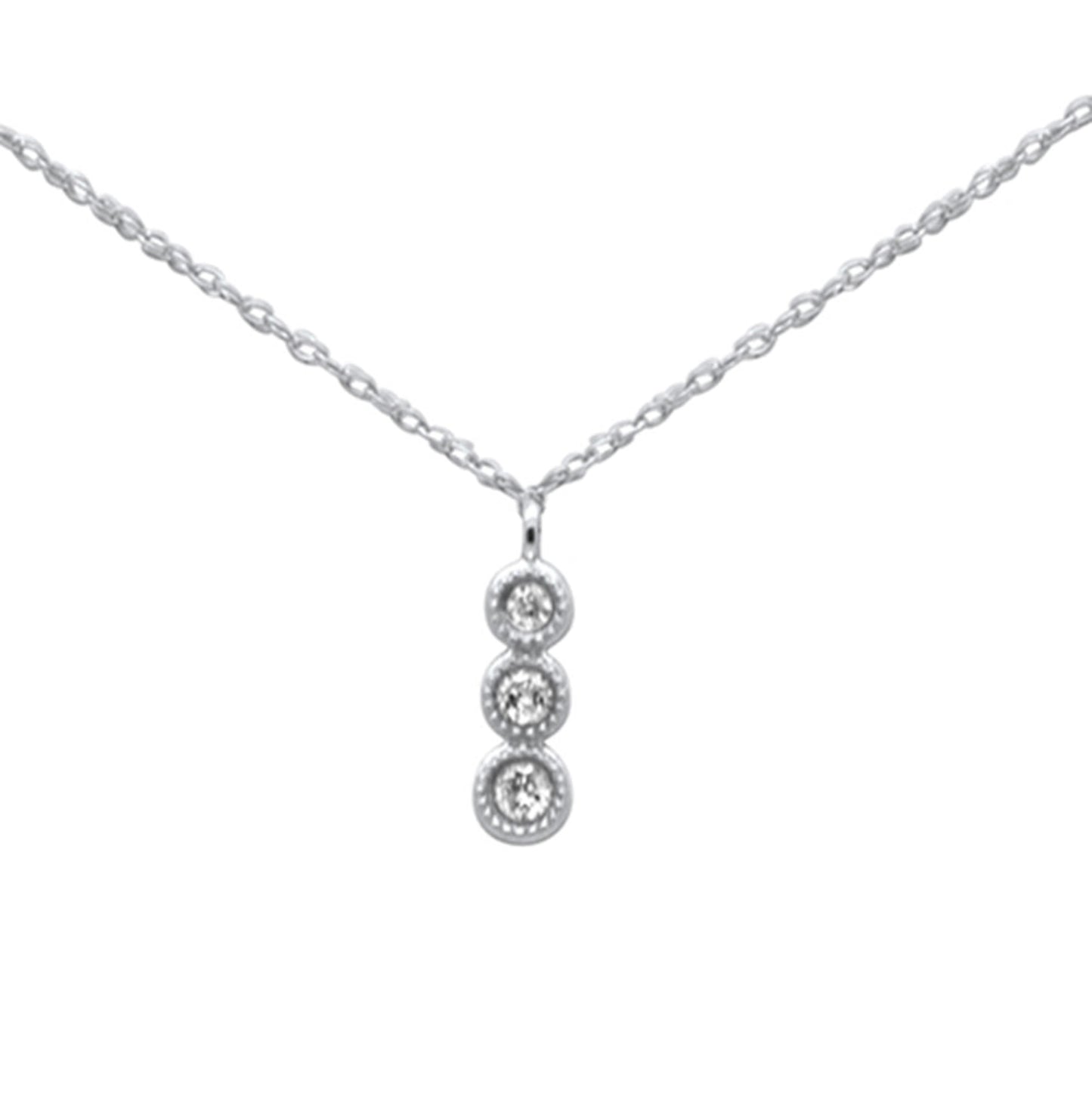 Gold 3 Stone Drop Necklace