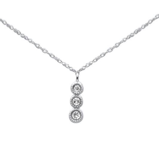 Gold 3 Stone Drop Necklace