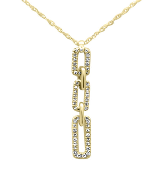 Diamond Gold Link Dangle Necklace