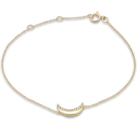 Gold and Diamond Moon Bracelet