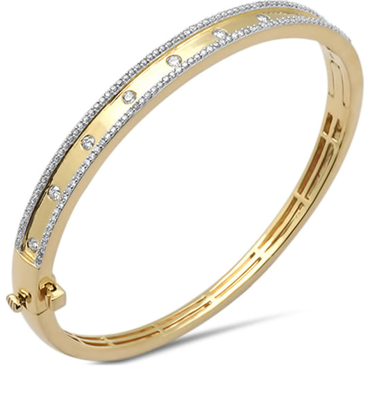 Gold and Dimond Classic Bangle Bracelet