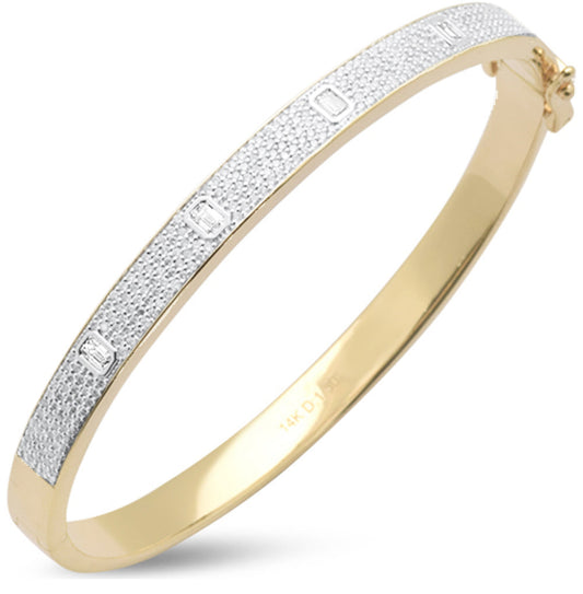Diamond Pave and Emerald Cut Bangle Bracelet