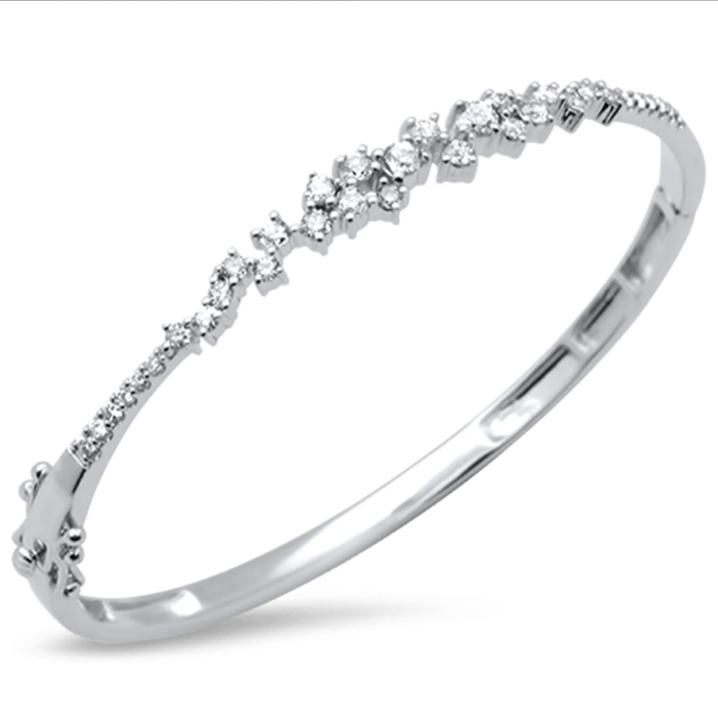 Diamond Cluster Bangle Bracelet