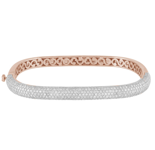 Diamond Pave Square Bangle Bracelet