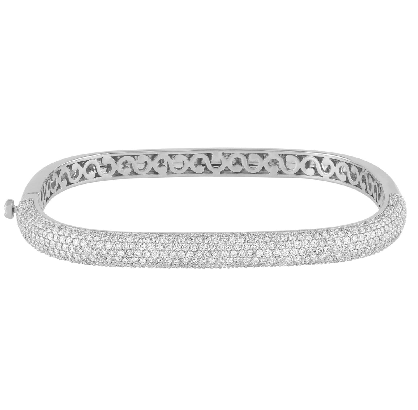 Diamond Pave Square Bangle Bracelet
