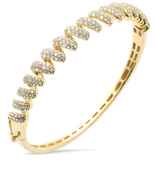Diamond Spiral Bangle Bracelet