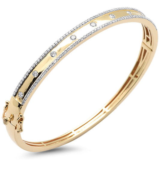 Gold and Diamond Classic Bangle Bracelet 2.0
