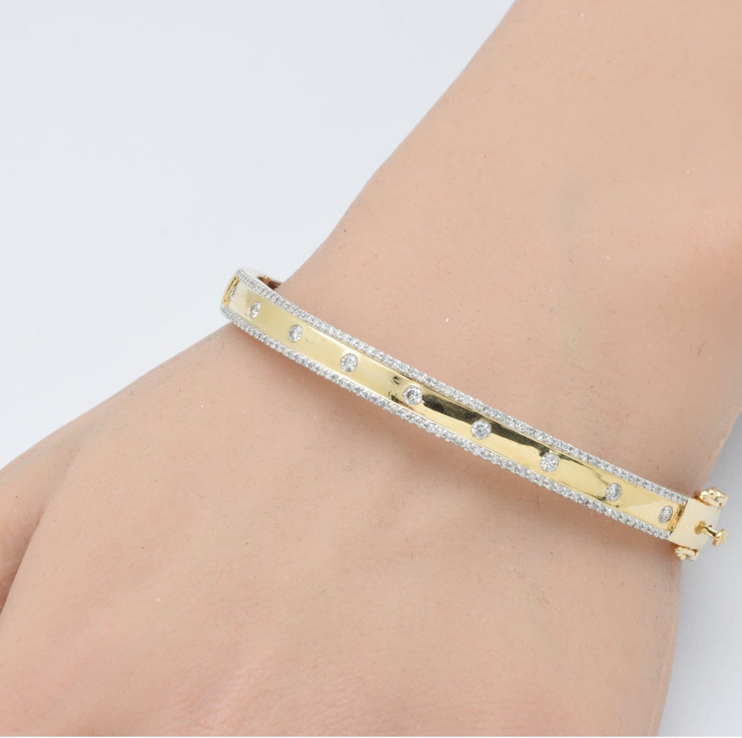 Gold and Diamond Classic Bangle Bracelet 2.0