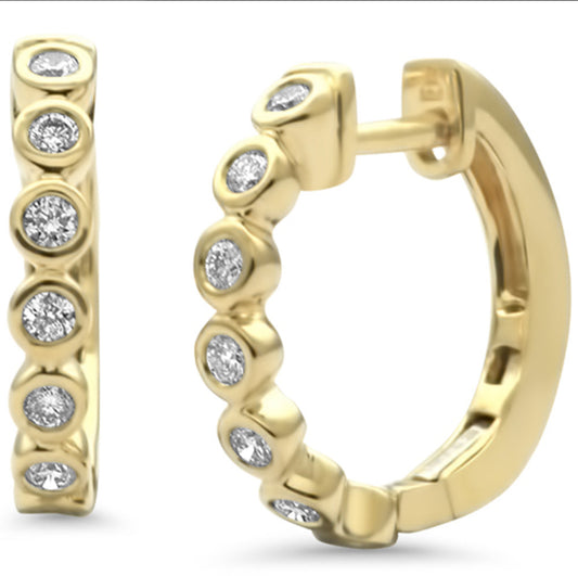Diamond Bezel Huggie Earrings