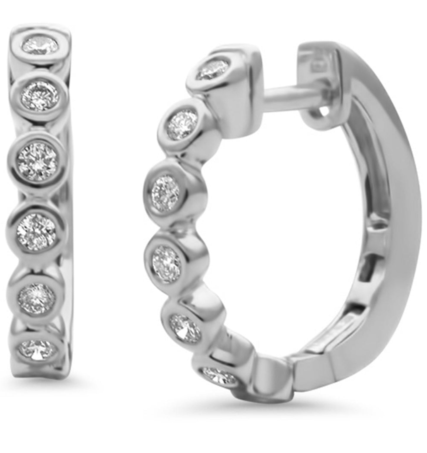 Diamond Bezel Huggie Earrings