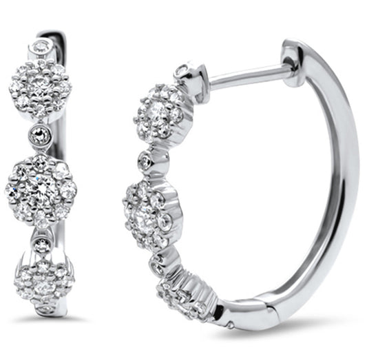 Diamond Cluster Hoop Earring