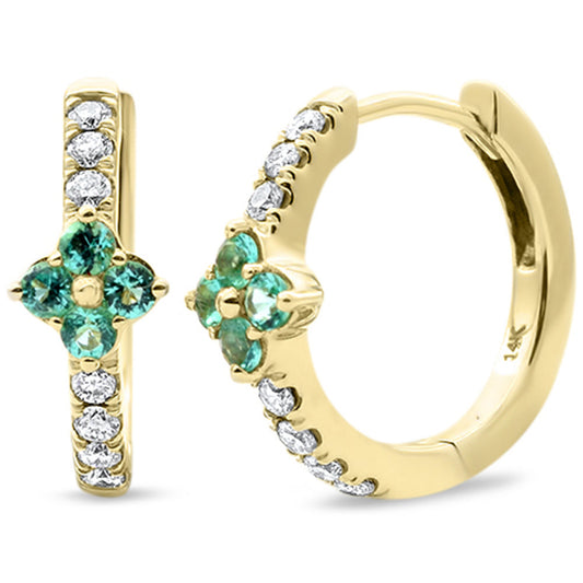 Pave Gem Clover Huggie Earrings