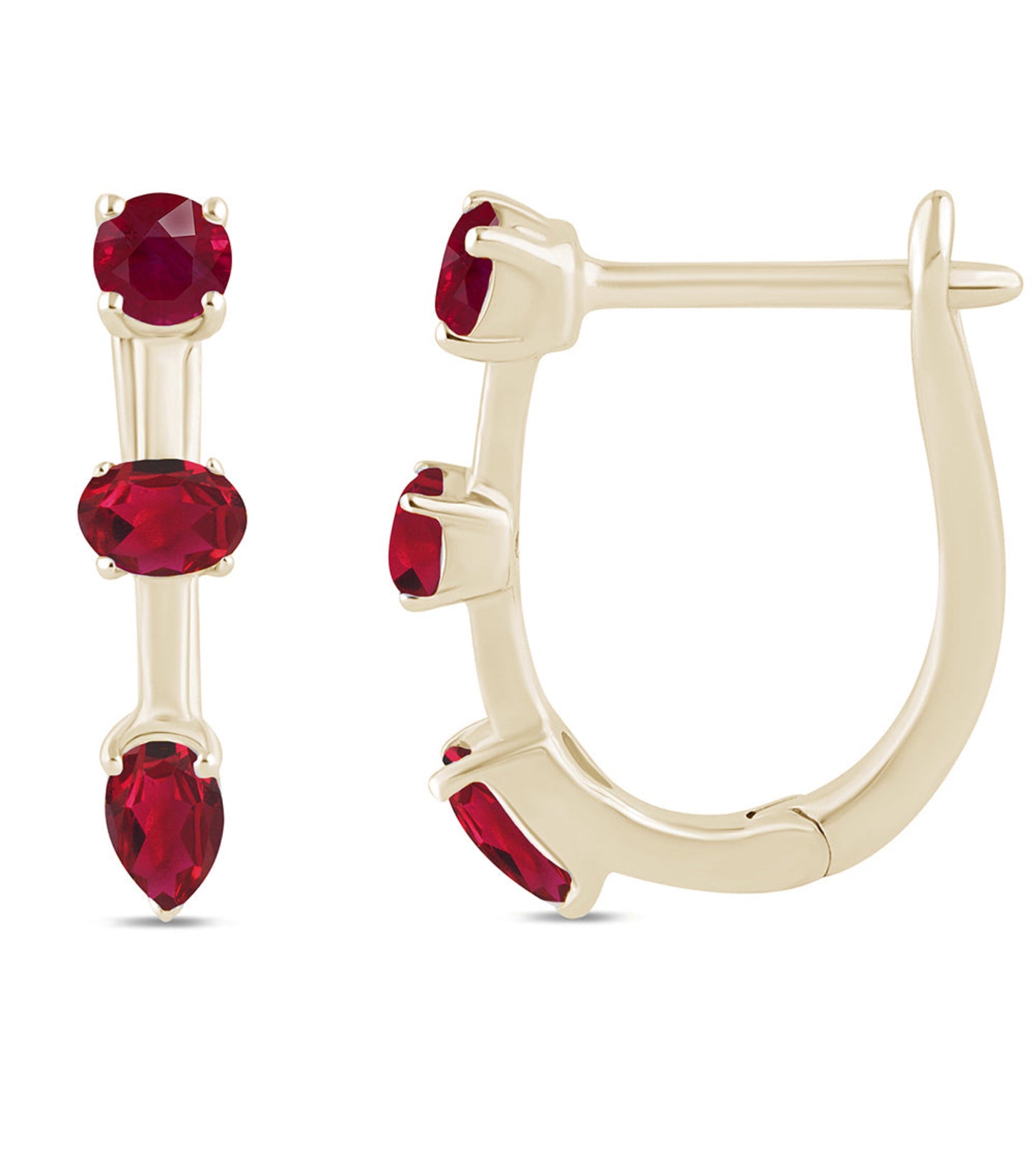 Multi Shaped Ruby Earrings