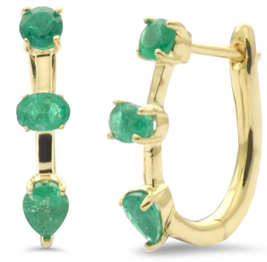 Multi Shaped Emerald Earrings