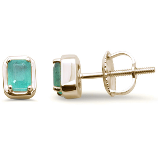 Emerald Cut Emerald Stud Earrings